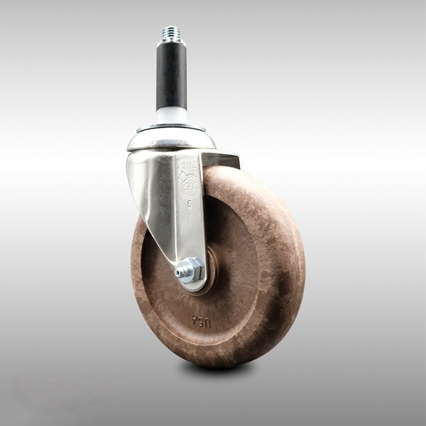 5 Inch 316SS High Temp Glass Filled Nylon 7/8 Inch Expanding Stem Caster SCC